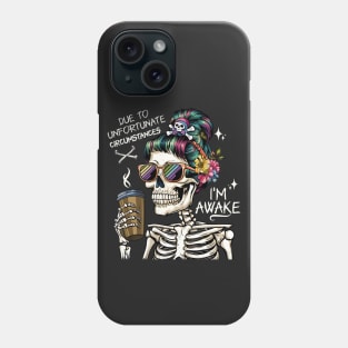 Always Awake Cant Sleep Skeleton Phone Case