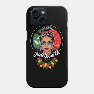 Juneteenth celebration day messy bun woman Phone Case