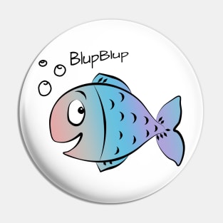 funny colorful Fish Cartoon Pin