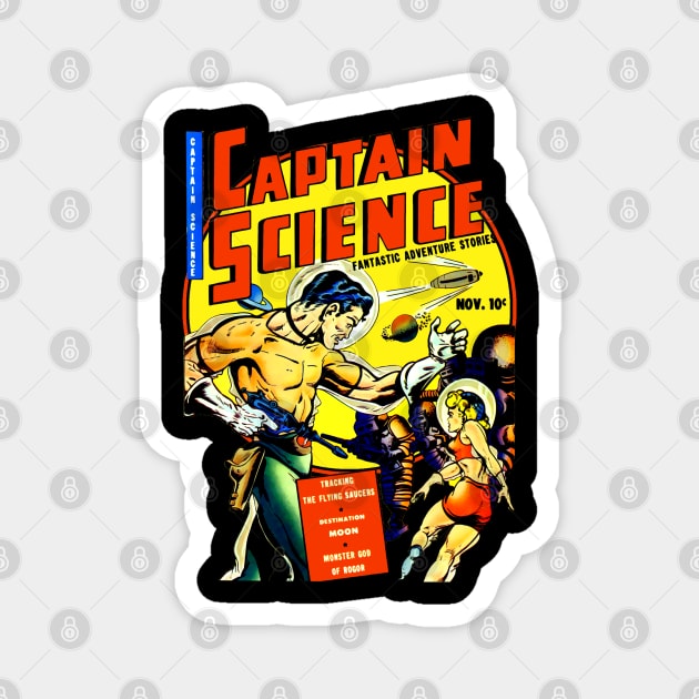 Captain Science Fantastic Adventure Stories Magnet by Joaddo