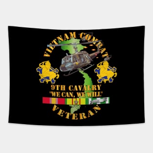 Vietnam Combat Cavalry Veteran w 9th Cav Helicopter Tapestry