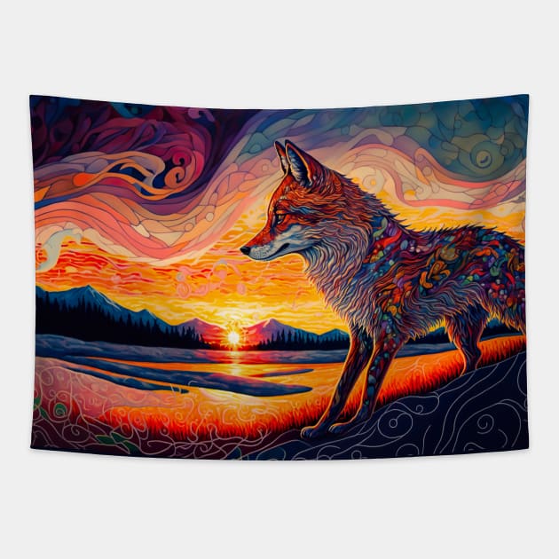 Petit Fox in the Wild Tapestry by GozuDesigns