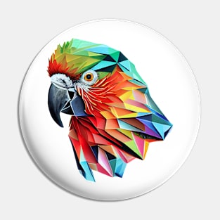 Colourful polygonal parrot Pin