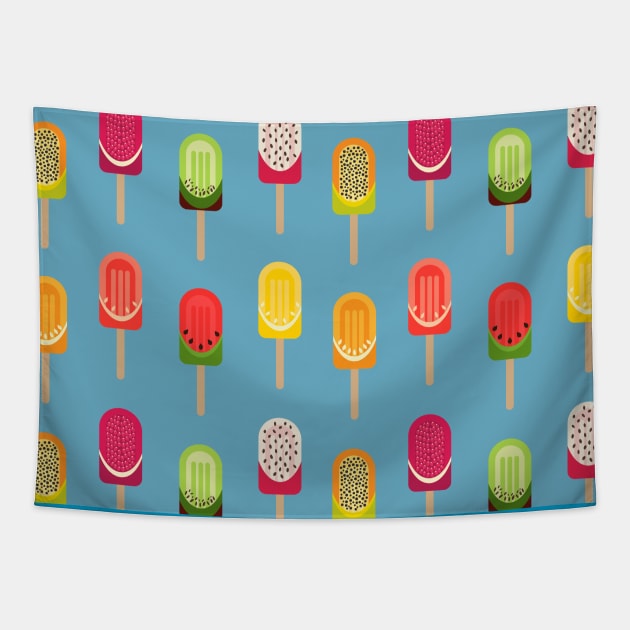 Fruit popsicles - Blue Tapestry by PrintablesPassions