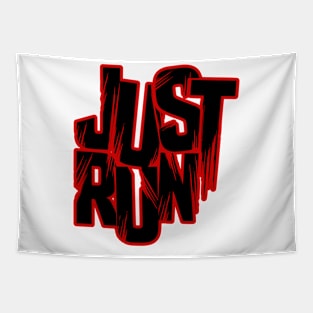 Just Run - Black and Red Tapestry