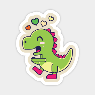 Kawaii Cute Dinosaur Cartoon valentine day Magnet