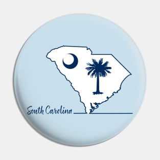 South Carolina State Map with Flag Pin