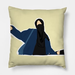 Peace; Muslim Lady portrait Pillow