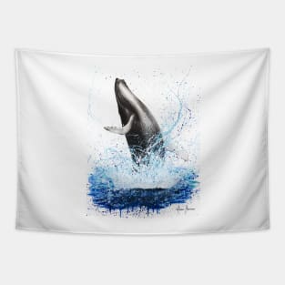 Ocean Wave Whale Tapestry