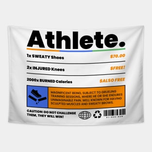 Athlete Warning Label Tapestry