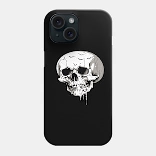 Spooky Halloween Melting Cranium With Bat Imagery Phone Case