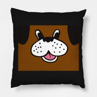 Brown Doggie with Black Ears Pillow