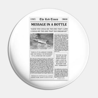 Message In A Bottle Newspaper Pin