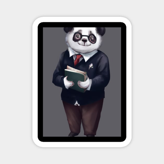 Librarian Panda Magnet by maxcode