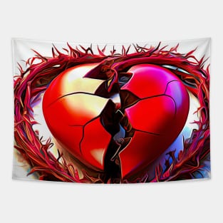 3D Look Artificial Intelligence Art Sacred Heart of Jesus Abstract Expressionism Tapestry