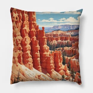 Bryce Canyon National Park Texas USA Travel Tourism Retro Vintage Pillow