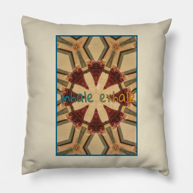 Inhale, Exhale A monk Mandala Pillow by Michi&Co.