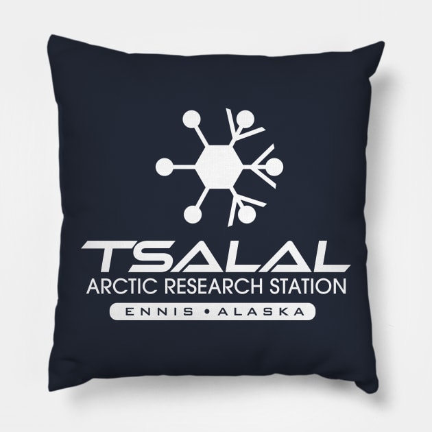 Tsalal Arctic Research Station Pillow by MindsparkCreative