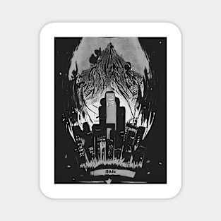 Dystopian Nightmare B&W Magnet