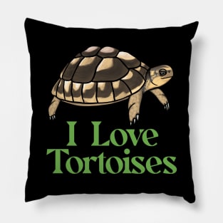 I Love Tortoises Green for Tortoise Lovers Pillow