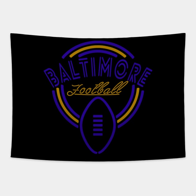 Neon Sign Baltimore Football Tapestry by MulletHappens