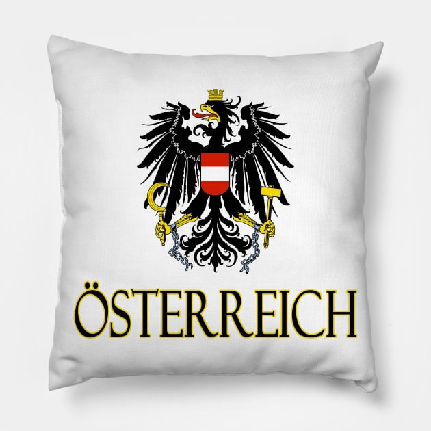 Austria (in German) - Austrian Coat of Arms Design Pillow by Naves