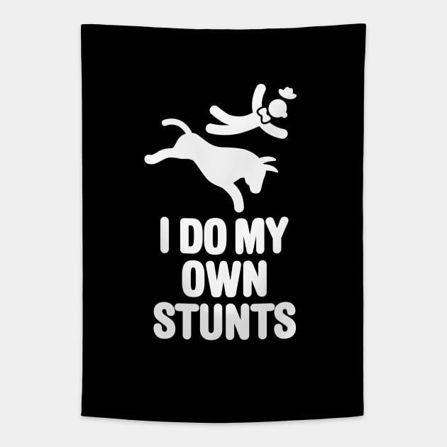 I do my own stunts Funny Rodeo Clown Bullfighter Tapestry by LaundryFactory