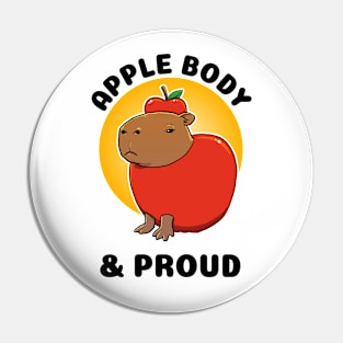 Apple body and proud Capybara Pin