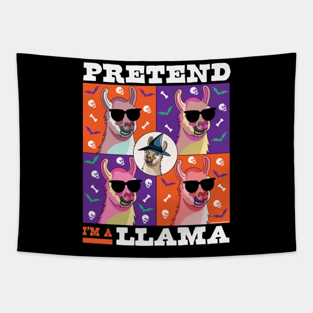 Pretend I'm a Llama Halloween Costume Lazy Easy Tapestry by OrangeMonkeyArt