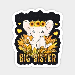 Blessed To Be Called Big Sister Elephant Sunflower Magnet