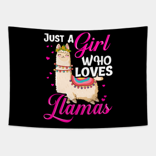 Funny Just A Girl Who Loves Llamas Cute Women Lama Tapestry
