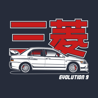 Lancer Evolution 9 White Print T-Shirt