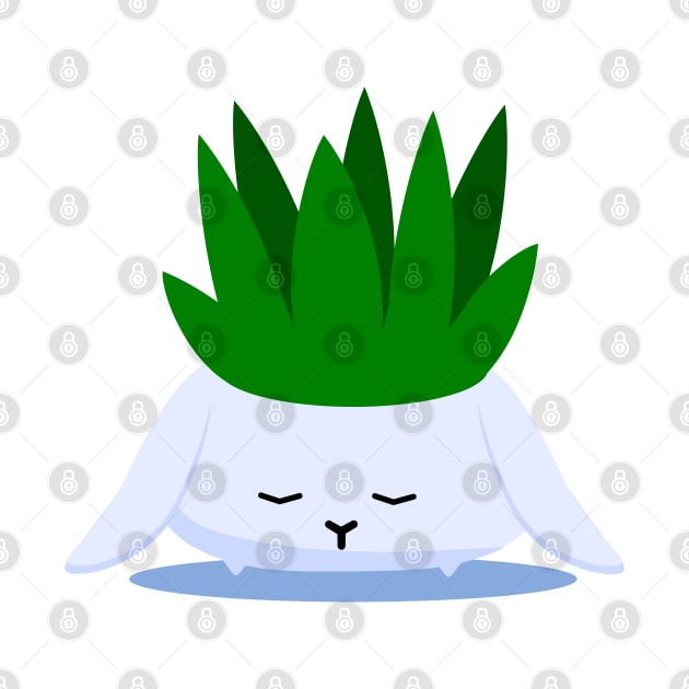 Sleeping bunny potted plant by Doya