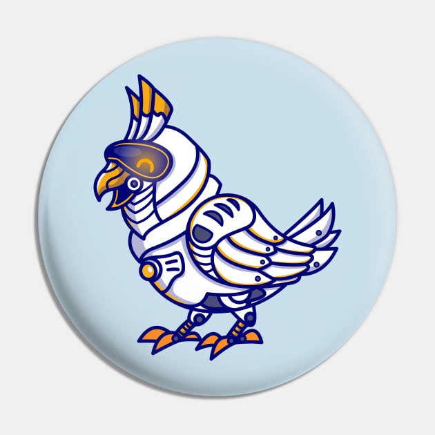 Cute Bird Robot Cartoon Pin by Catalyst Labs