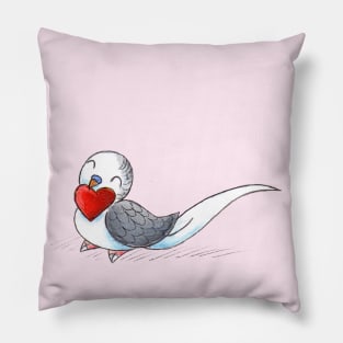 Little Budgie Heart Pillow