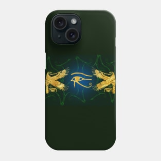 Eye of Horus Protected by Golden Falcons Phone Case