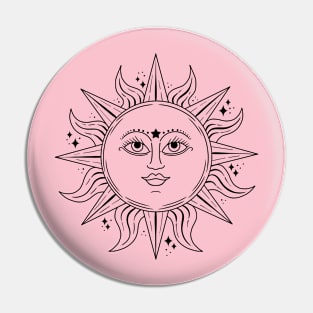 Black line sun art Pin