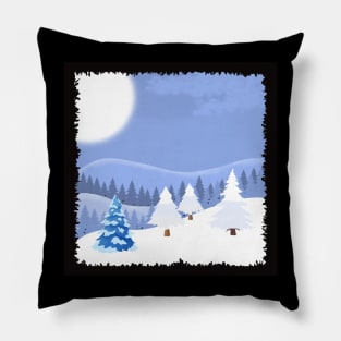 Sunrise on snow season Pillow