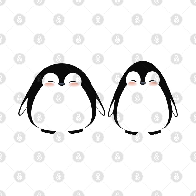 Cute penguins friends couple. by CraftCloud