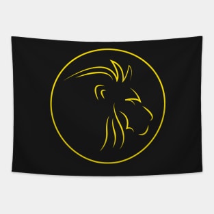 Yellow Lion Logo Tapestry