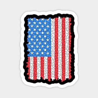 USA Flag Puzzle 4th Of July Jigsaw Pieces Puzzler Hobbyist Magnet