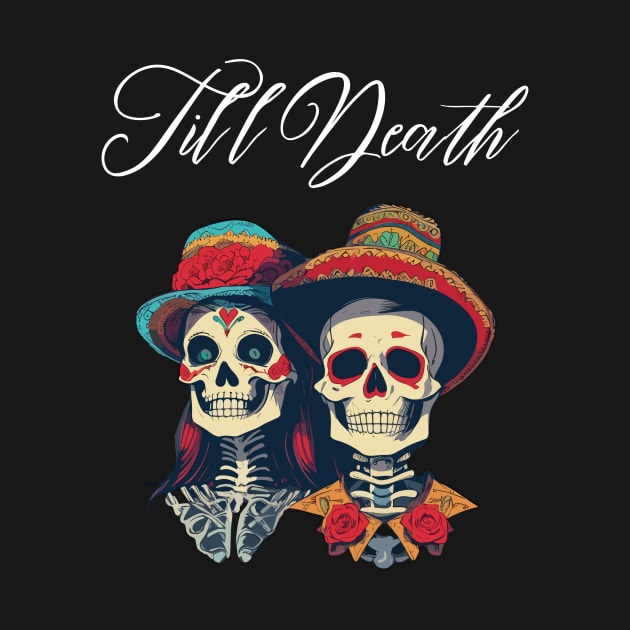 Till Death Day of the Dead Sugar Skull Men Women Cute by AimArtStudio