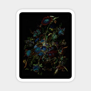 Black Panther Art - Glowing Flowers in the Dark 16 Magnet