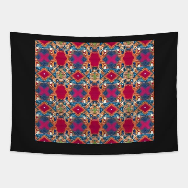 Red White and Blue Aesthetic Pattern 2 Tapestry by BubbleMench