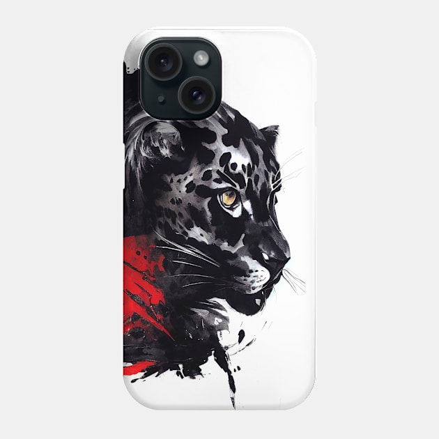 Leopard Panther Wild Nature Free Spirit Art Brush Painting Phone Case by Cubebox