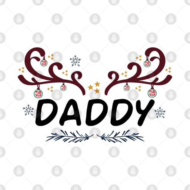 Christmas Matching Family Daddy Reindeer Shirt by Sunil Belidon