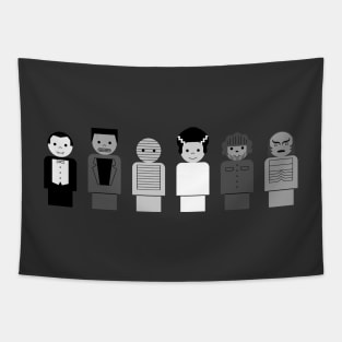 Little Monster People (lineup - B&W) Tapestry