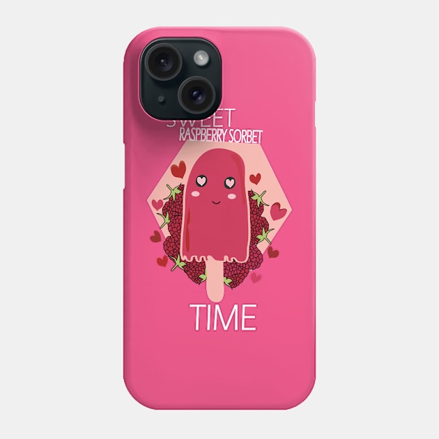 Raspberry sorbet Kawaii Sweet Cute Raspberry Sorbet Phone Case by Day81