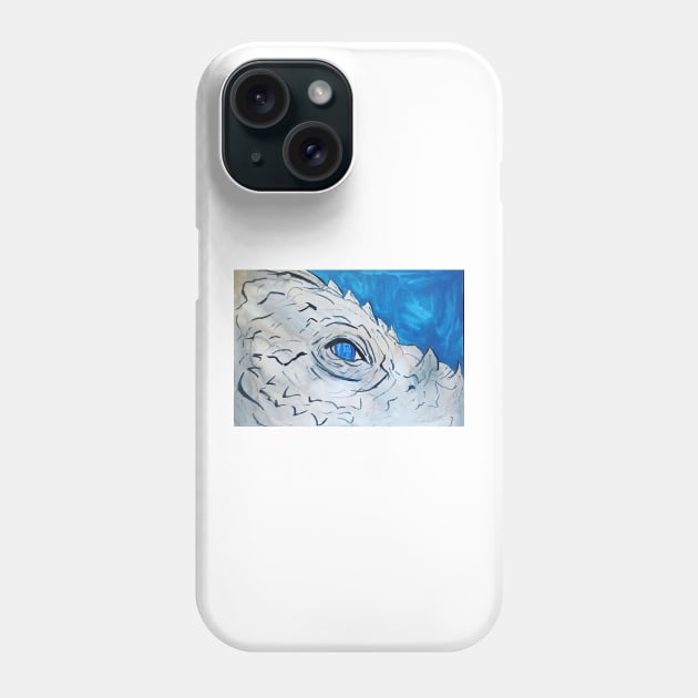 Grey and metallic blue fantasy dragon Phone Case by Thedisc0panda