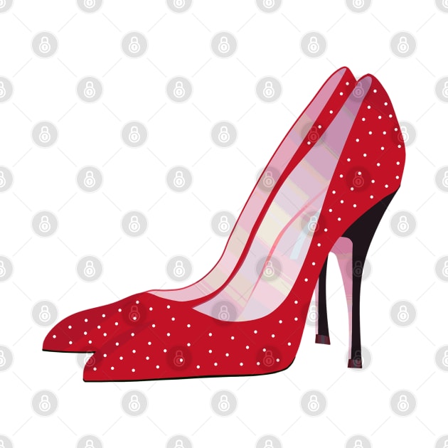 Red High Heels with Polka Dots by SandraKC